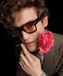 Model wearing Dita sunglasses